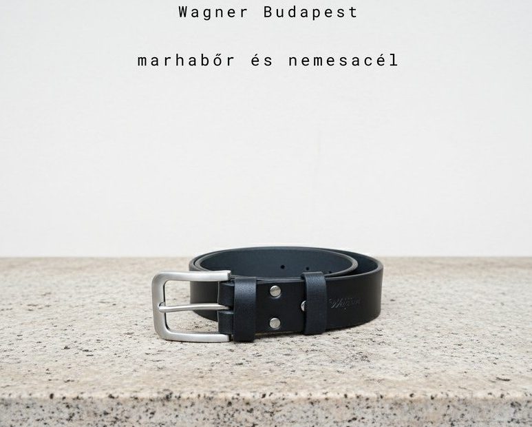 Bőr öv nemesacél csattal 8 leather belt leder