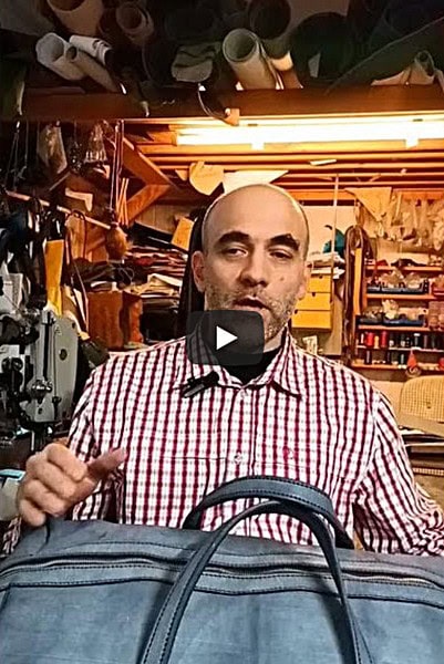 Bőr utazótáska készítés 2. 14 duffle bag